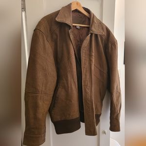 Men's brown leather jacket